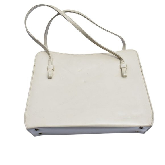Women's Vintage 60's Theodore California Ivory Top Handle Leather Bag - Picture 1 of 10